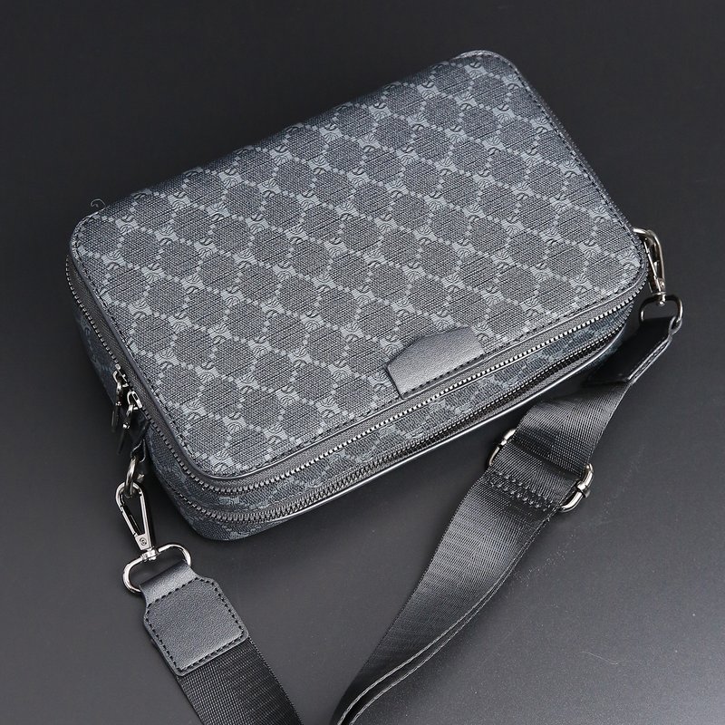 Fashionable men's checkered shoulder bag, street trendy small shoulder bag, small square bag, men's bag, men's crossbody bag