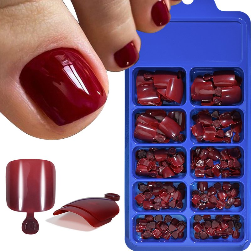 100 Pieces Of Solid Color Toe Wear Nail Tips Simple Advanced Ladies Boxed Toe Nail Art Nail Tips