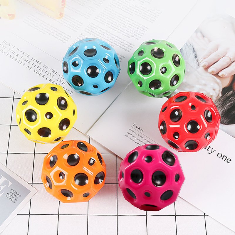 Jinleiou Bouncy Ball Bright Colors Anti-fall Portable High Elasticity Ball Early Educational Toys For Gift