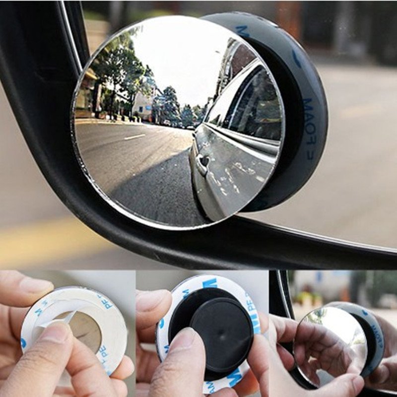 Car Rearview Small Round Reversing Aid Front And Rear Wheel Blind Spot 360 Degree Reflective Wide Angle Mirror