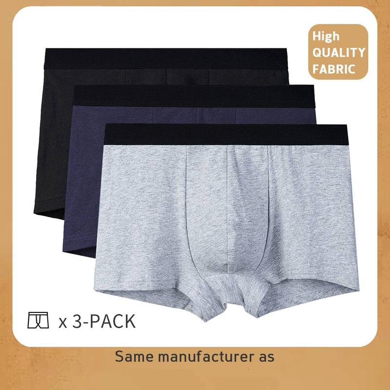 3-packMen's Skin-friendly Cotton Boxer Briefs