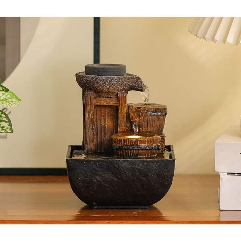 Xintianquan Flowing Wate Wealth-Binging Small Fountain Onament Office Desktop Decoation Indoo Living Room