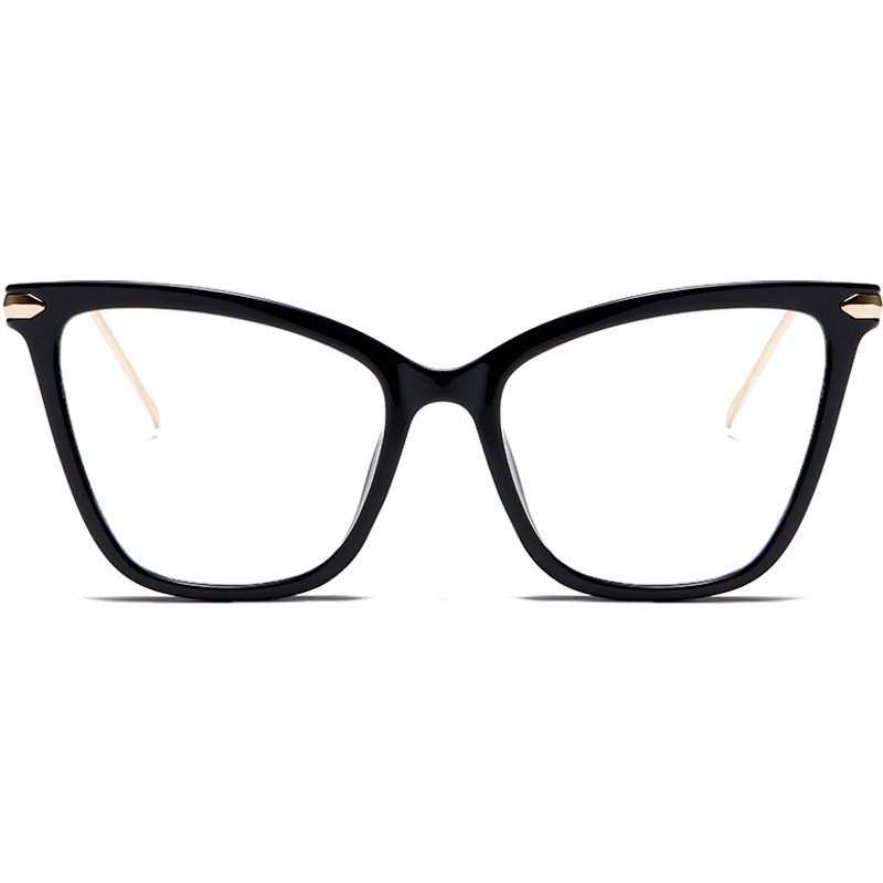Cat's eye metal anti-blue light glasses retro fashion flat light frame trend men and women