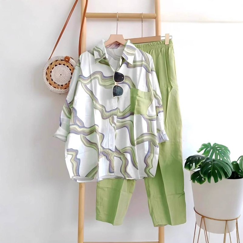 Spring And Summer Leisure Cotton And Linen Vacation Striped Comfortable Long-sleeved Two-piece Suit