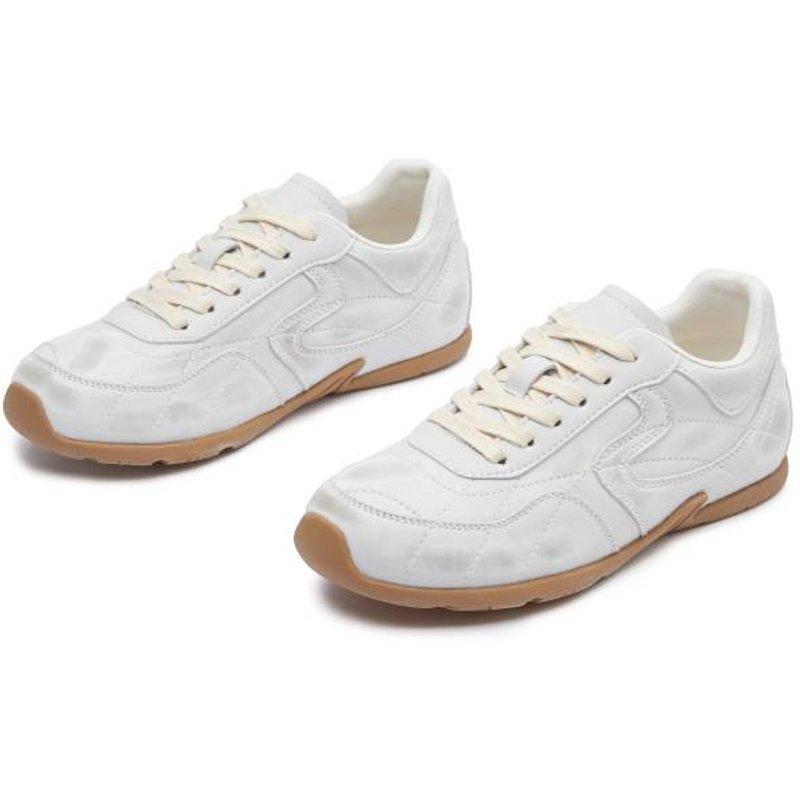 Mingliu New leather De training shoes 2025 spring retro flat sports shoes casual matching shoes women match color Forrest Gump shoes