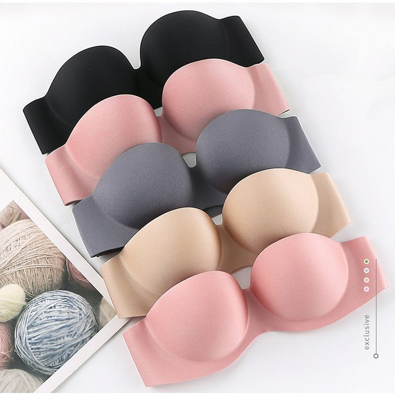 Weizhifu Women Bra Invisible Strapless Bra Wireless One-Piece Breathable Corset Push Up Underwear Non-Slip Bralette Female Underwear