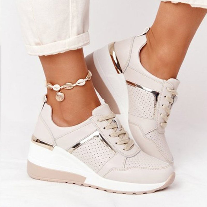 Women's Sneakers Platform Lace-Up Walking Shoes Casual Wedge Sports Outdoor Shoes For Women Comfortable