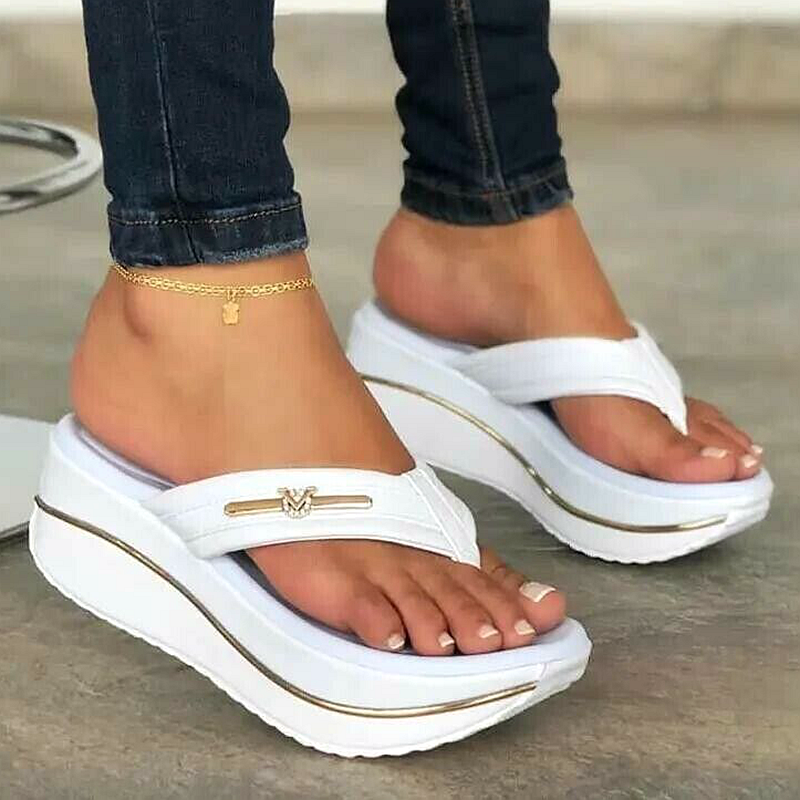 Women's Slippers Summer Fashion Women Flip Flops Outdoor Casual Platform Sandals Ladies Plus Size Wedges Beach Slippers S0016