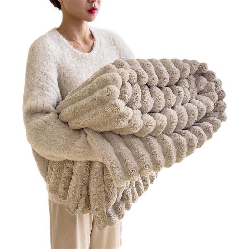 Home & Garden Rabbit fur blanket Farai velvet blanket nap blanket coral velvet cover blanket winter thickened velvet blanket air conditioning blanket