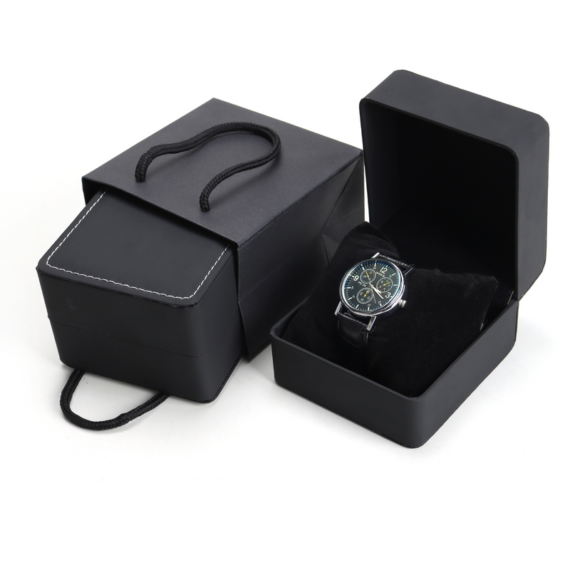 Watch Box Round Corner Frosted Watch Box Pu Leather Men's Watch Box Bracelet Jewelry Jewelry Storage Box Gift Packaging Box