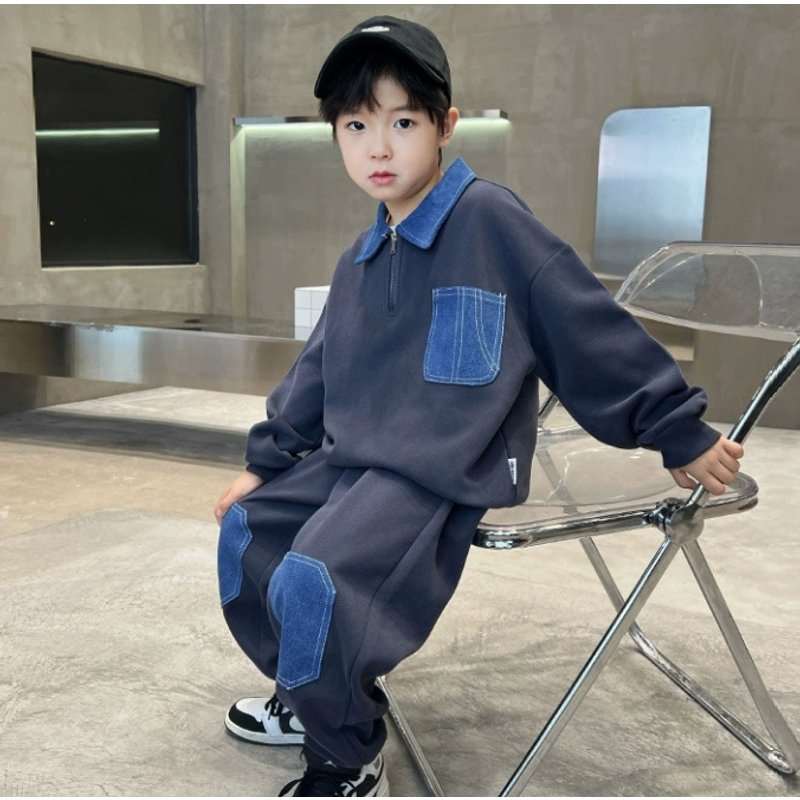 Boys Autumn Suit Cool 2025 New Children's Autumn Sweater Sports Middle And Large Children Spring And Autumn Trend Handsome And Fashionable