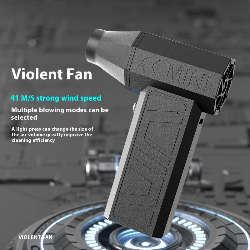 Turbo Blower Fan - High-Speed Wireless Handheld Dust Blower & Vacuum (Portable, 120W Power, For PC Cleaning/Car Detailing/Workshop)