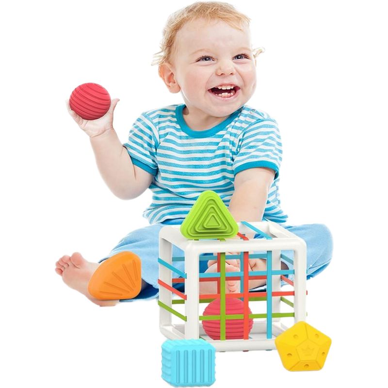 Multifunction Children Geometry Plastic Block Rattles Shape Sorter Toys Montessori Sensory Learning Baby Toys