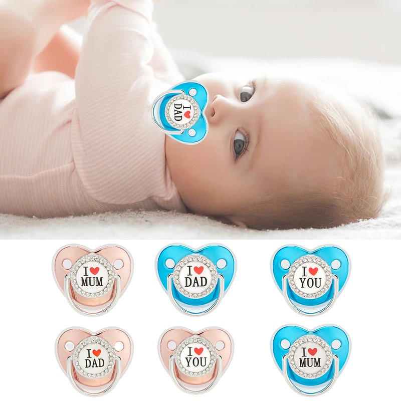 Jinleiou Baby Pacifier Heart Shape Reusable Silicone Comfortable Grip Dummy Pacifier for Household