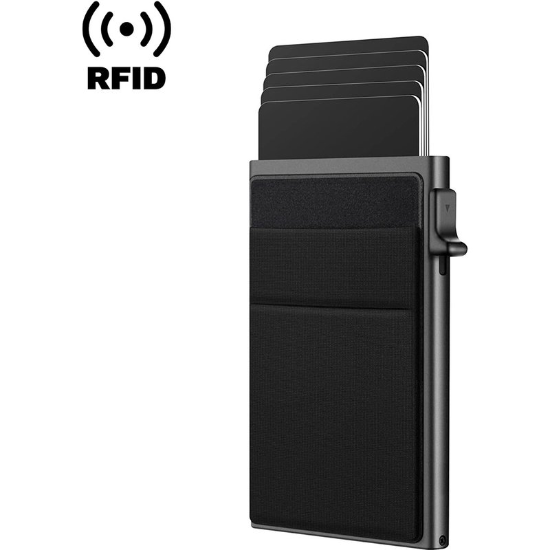 Men’s Bags RFID Side Push Anti Theft Multi Card Metal Card Holder Aluminum Alloy Card Box Multi Function Cash Clip Credit Card Holder