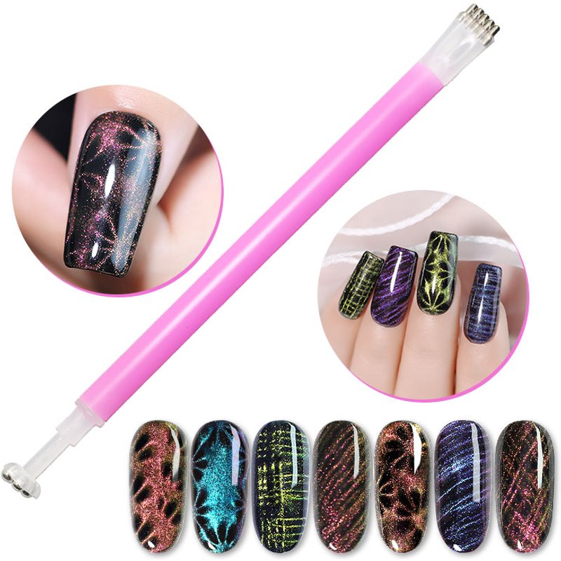 Cat Eyes Magnet Strong Effect Magetic Stick Board for 9D Cat Eyes 3D Line Strip Effect Multi-function Magnet Pen for Nail Gel