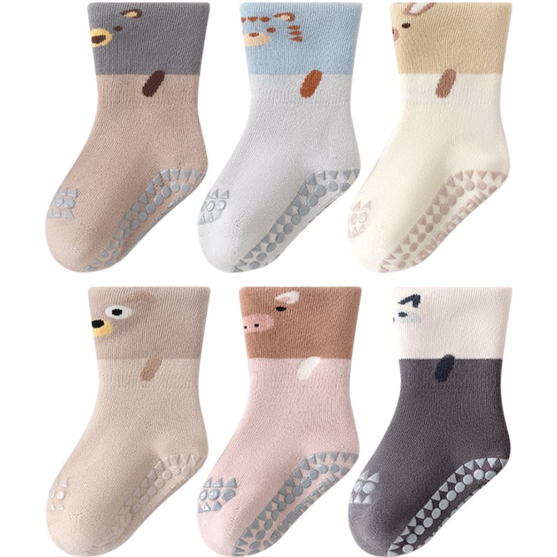 Kids'socks Children's floor socks winter new thickened wool circle warm newborn boys and girls
