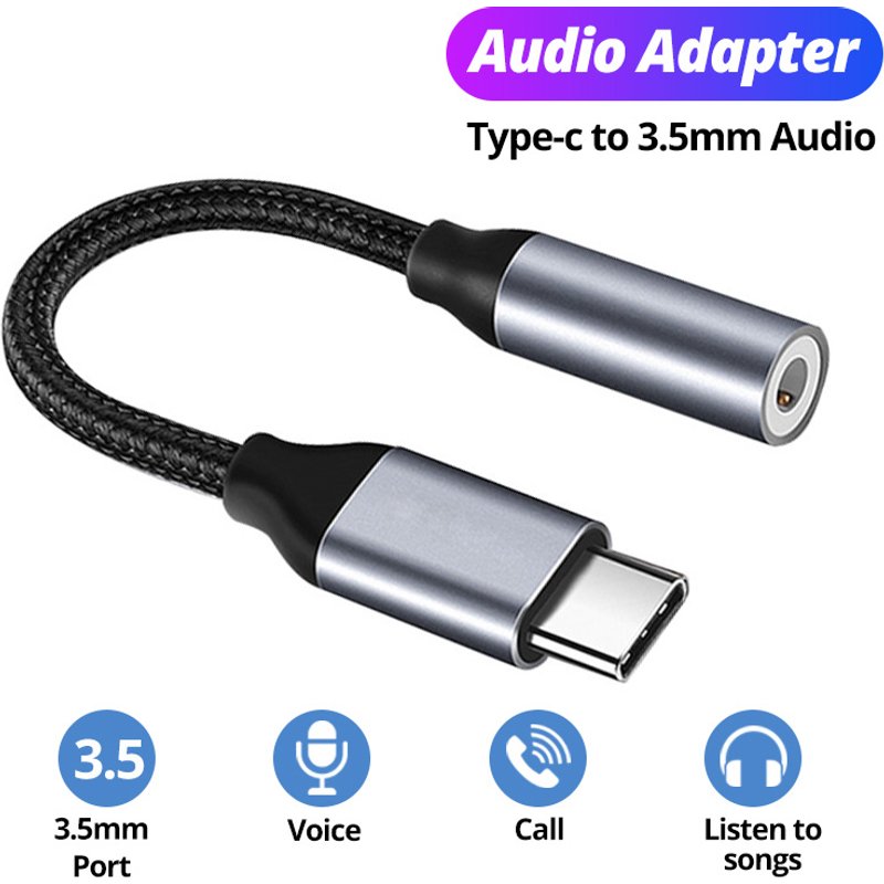 USB Type C To 3.5mm Aux Adpter Type-c 3 5 Jck Audio Erphone Cable Converter for iPhone 15 Smsung Glxy S24 S23