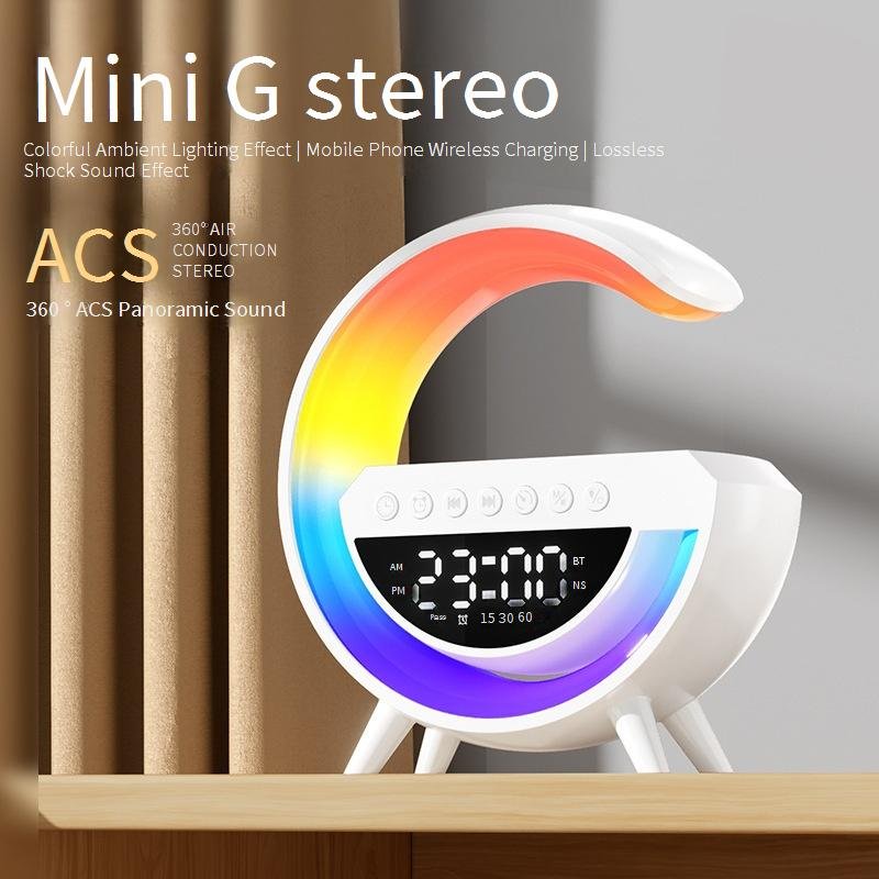 Portable Speakers Big G3401mini New Small G Bluetooth Speaker Wireless Charging Alarm Clock Atmosphere Light Multi Function Bluetooth Speaker