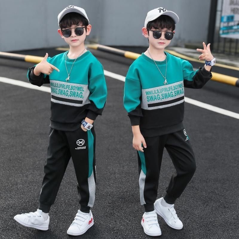 Mother & Kids Boys Spring Suits New Children's Sports Stylish Big Children Handsome Spring And Autumn Style Boys Children's Clothing