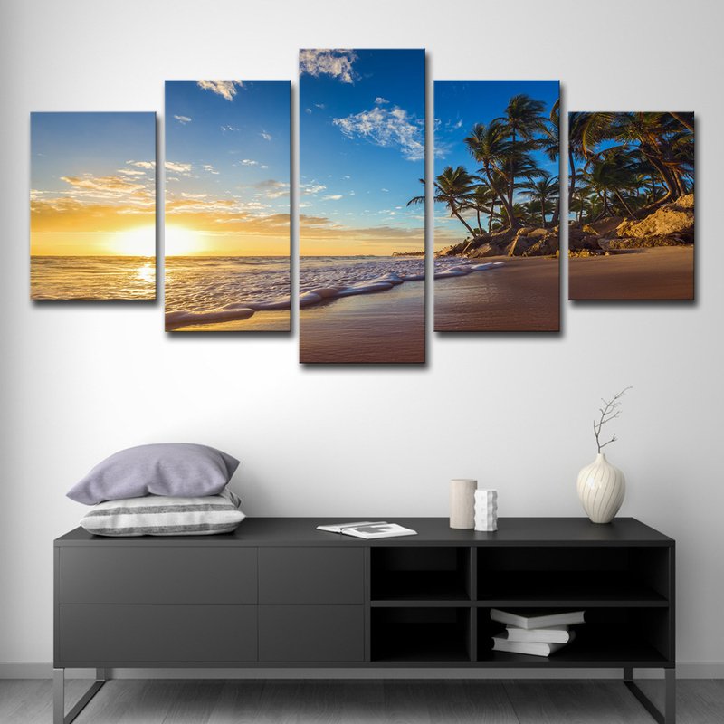 Panel landscape painting for living room wall painting, wall decoration, printing, oil painting art (picture core does not include picture frame)