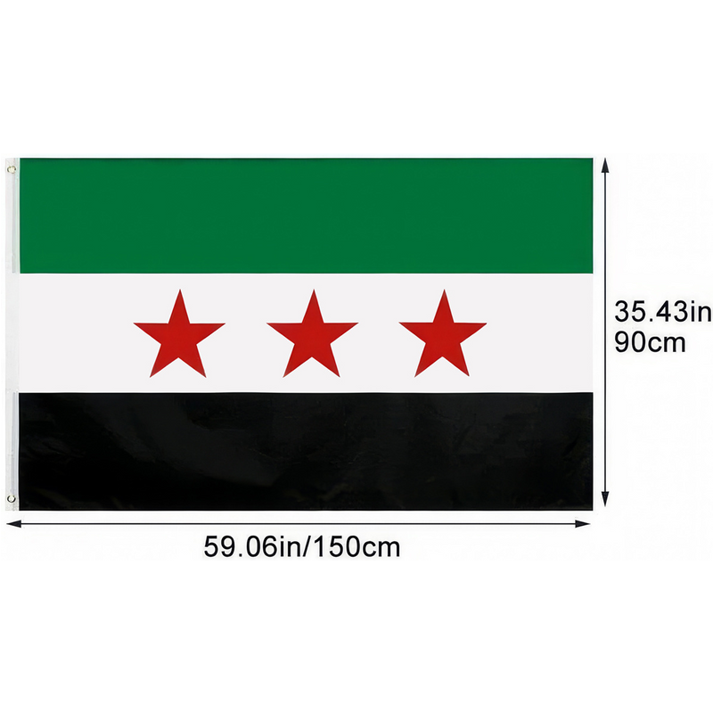 Home & Garden Spot Syrian flag three stars Flag of the Syrian 3x5FT scarf hand flag