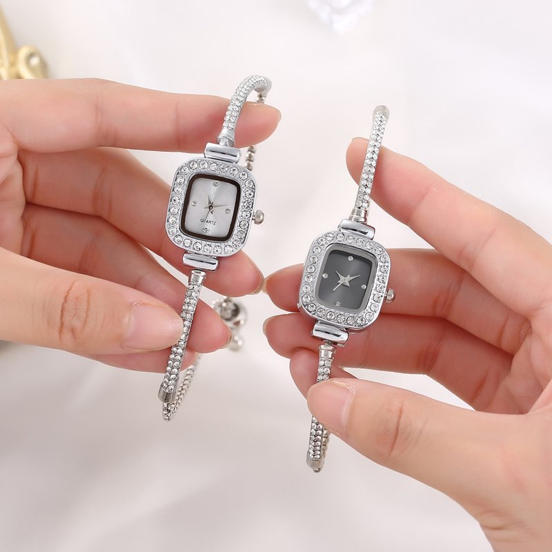 women's watch casual fashion diamond square ladies watch free adjustment bracelet watch female style
