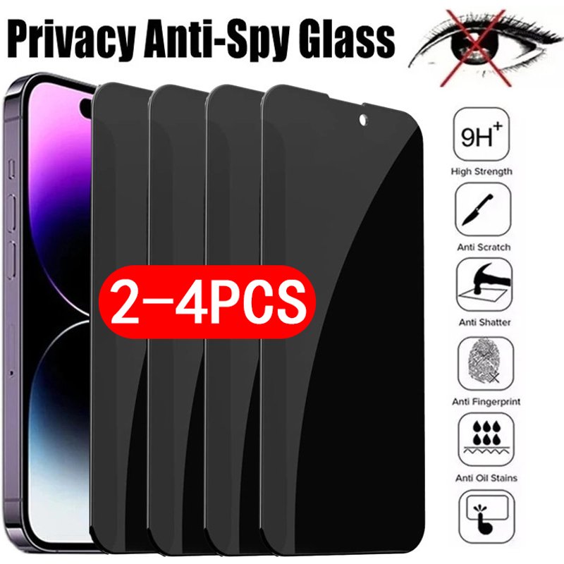 4Pcs Privacy Screen Protectors for IPhone 12 13 14 15 Pro Max 15Plus 12Mini 13Mini 7 8 Plus SE2 Anti-spy Tempered Glass for IPhone 11 Pro XS MAX XR X