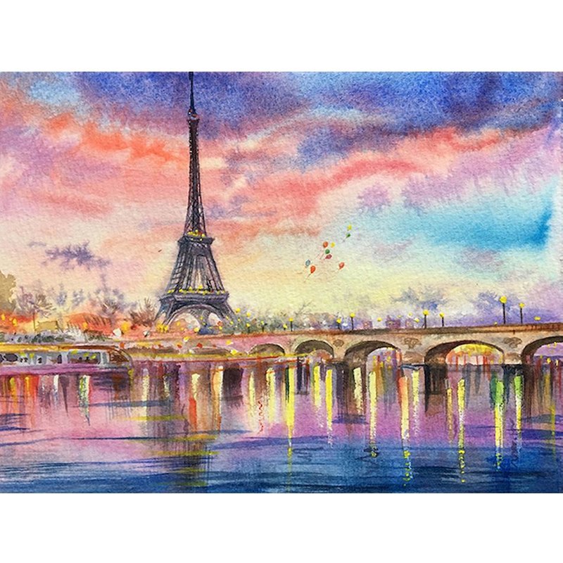 PhotoCustom 5d Diamond Painting Full Round Drill Diamond Embroidery Beautiful Tower Scenery Diamond Mosaic Picture