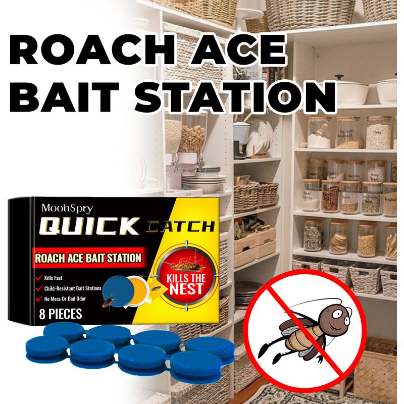 MoonSpry 8pcs/set Roach Ace Bait Station, Insect-Repellent Cockroach Bait Kitchen Home Cockroach Elimination Whole Nest End Cleaner
