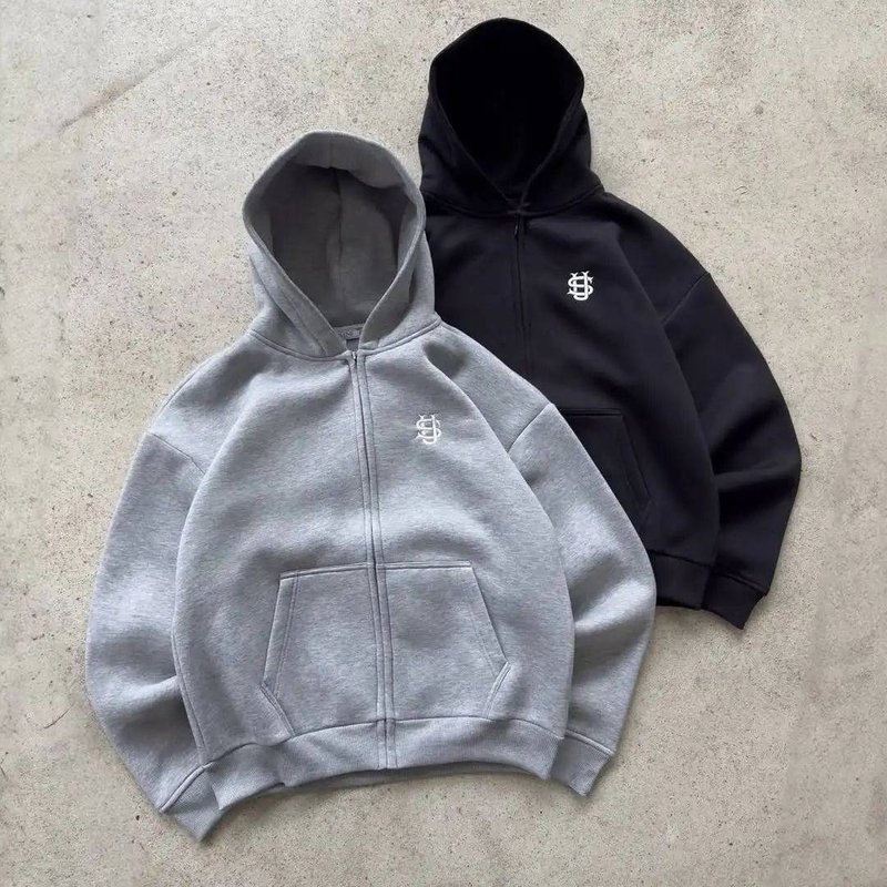 ​​"Men's Hip-Hop Embroidered Sweatpants – High Street Casual Joggers With Zipper Pockets"​​