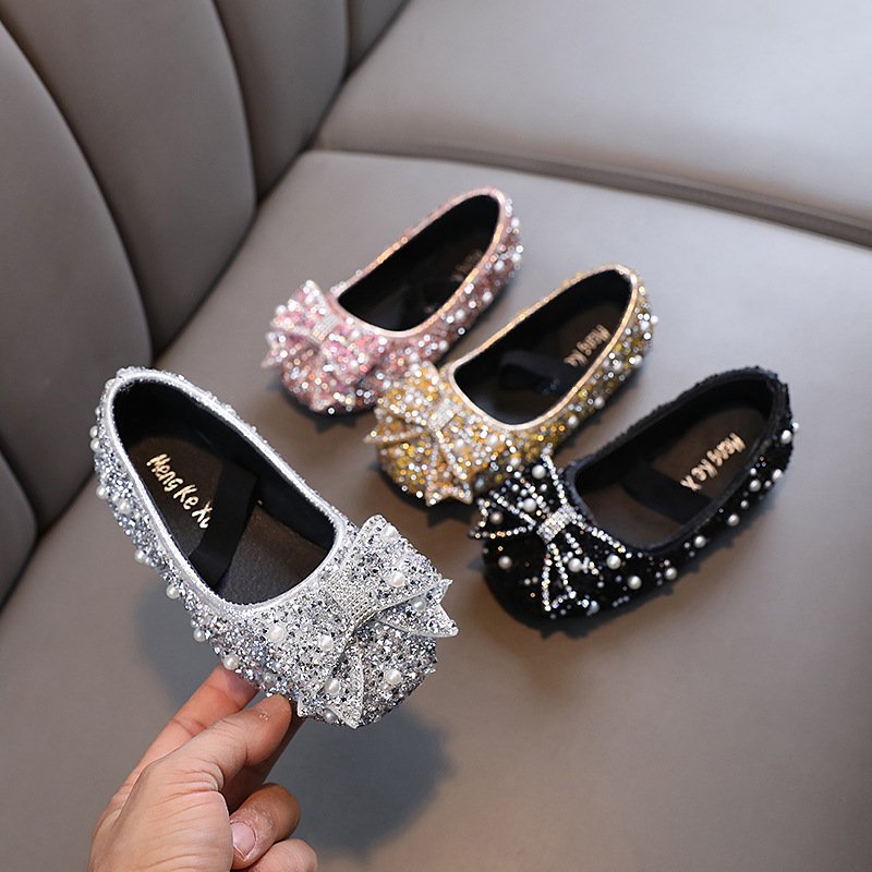 mother&kids summer new style bow lady girl princess girl baby princess single shoes leather shoes dance performance