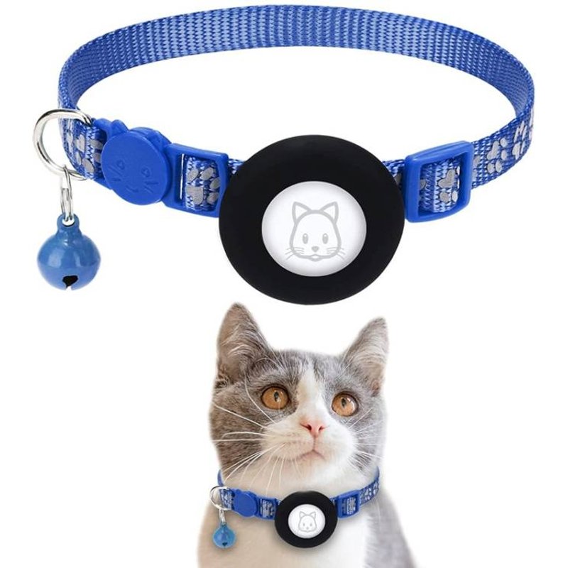 Pet Cat Reflective Collar With Bell For Airtag Tracker