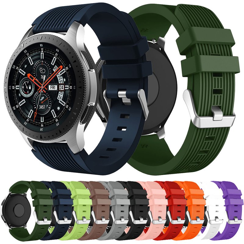20mm 22mm Silicone Watch Band Compatible for Samsung 46mm/Galaxy Watch3 45mm/Gear S3 Frontier, Sports Strap for Men & Women