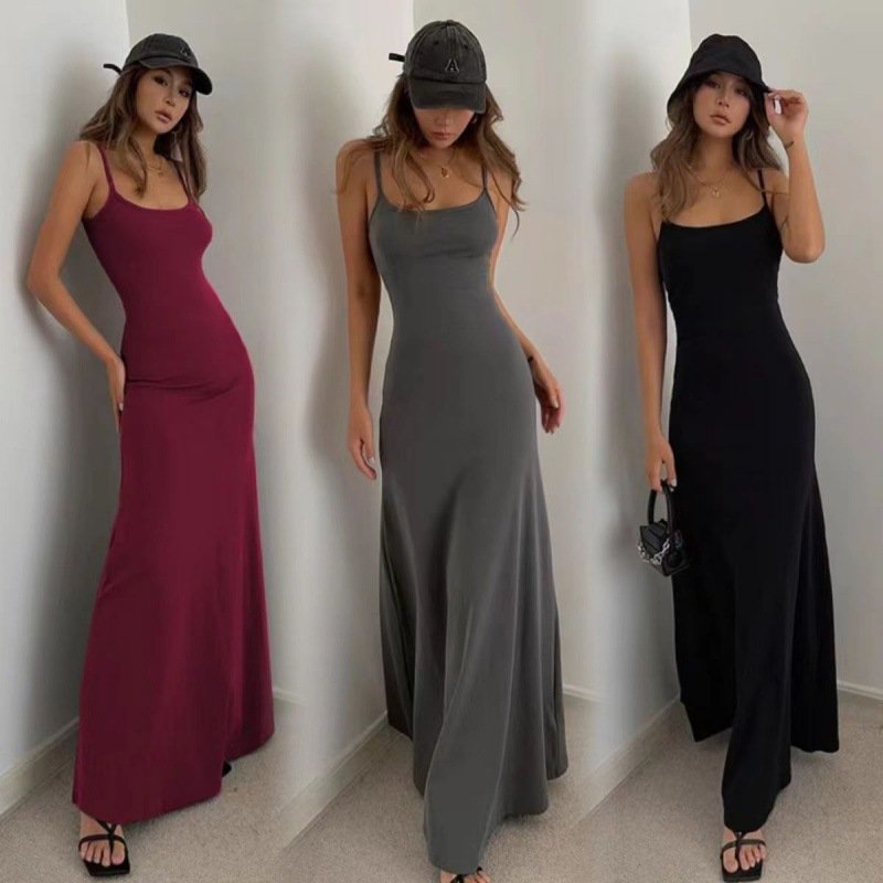 Woman Spring Summer Style Bodycon Dress Female Sexy Sleeveless Spaghetti Strap Split Sheath Dress Vestidos SS161