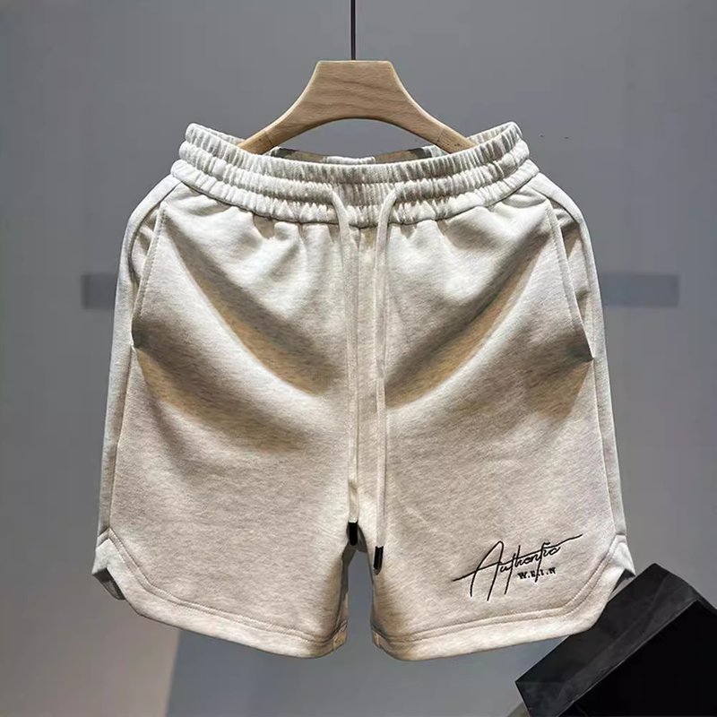 Men's Clothing Athletic Shorts Breathable Gym Running Basketball Shorts Loose Fit Casual Streetwear For Summer (Letter Print, S-4XL) - Grey/Black