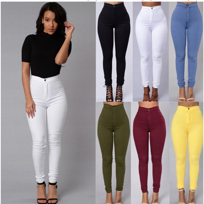 Women's Clothing Thin Elastic Candy Color Slim Fit Casual Pants