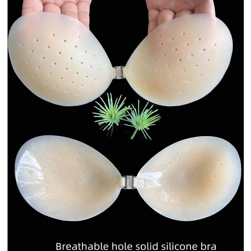 solid silicone bra breathable hole ultra-thin ultra-light self-adhesive round cup solid silicone bra bra patch