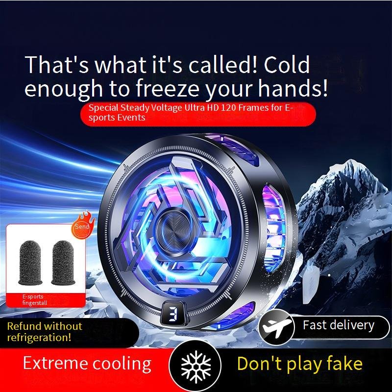 Magnetic Phone Cooler - Semiconductor Cooling Pad With 25dB Quiet Fan & RGB Light (Black)