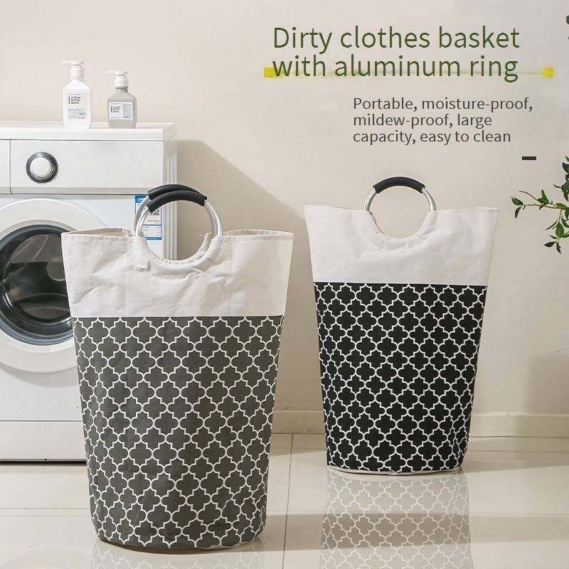 Large Foldable Laundry Hamper With Lid - Breathable Fabric Dirty Clothes Basket For Bathroom Bedroom & Laundry Room