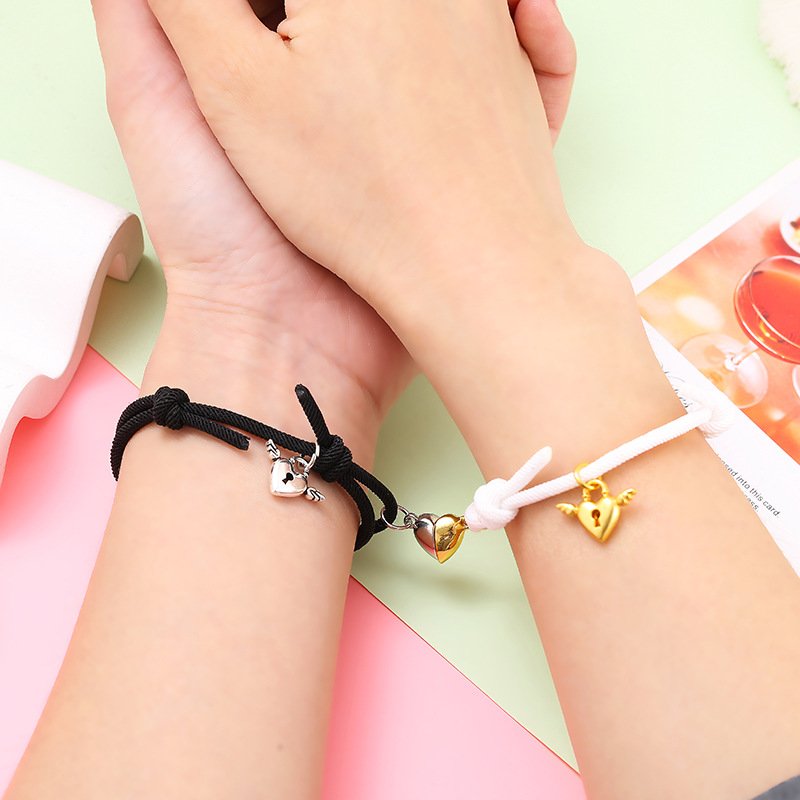 Fashion Hot Selling New Alloy Love Magnet Attraction Couple Bracelet, A Pair Of Men's And Women's Bracelet Accessories,Stylish And Cute