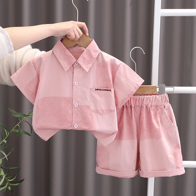Mother & Kids Children's Short Sleeved Cool And Stylish Baby Work Shirt Suit