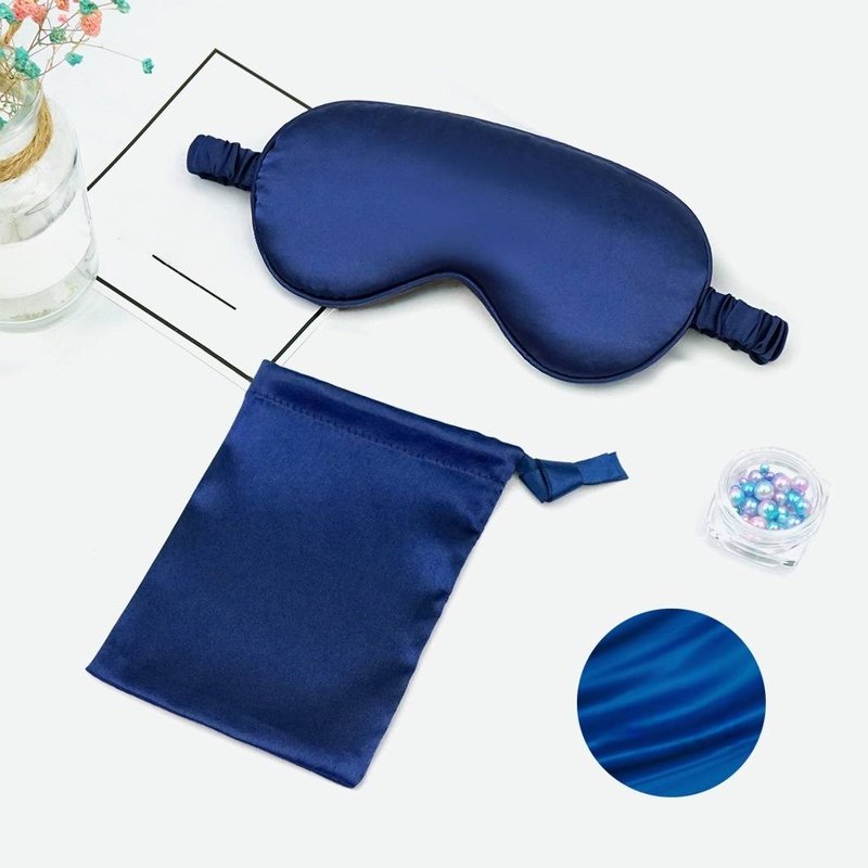 Silk-Like Sleep Mask & Drawstring Bag Set - Wedding Favors Gift (Double-Sided Breathable Luxury Travel Essentials)