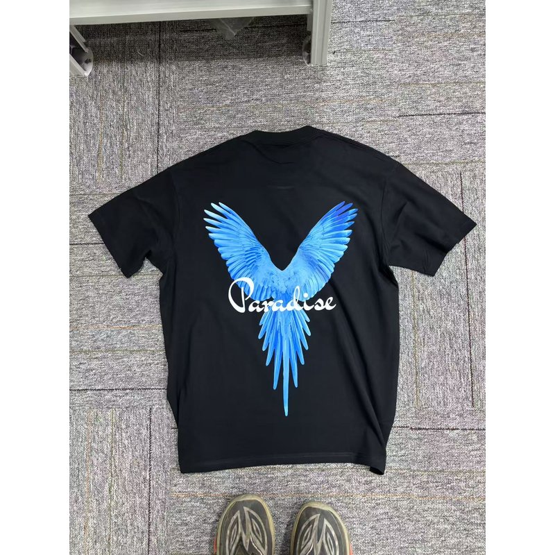 Men's Oversized Cotton Tee - Vibrant Parrot Print Short Sleeve Shirt | Summer Streetwear Essential