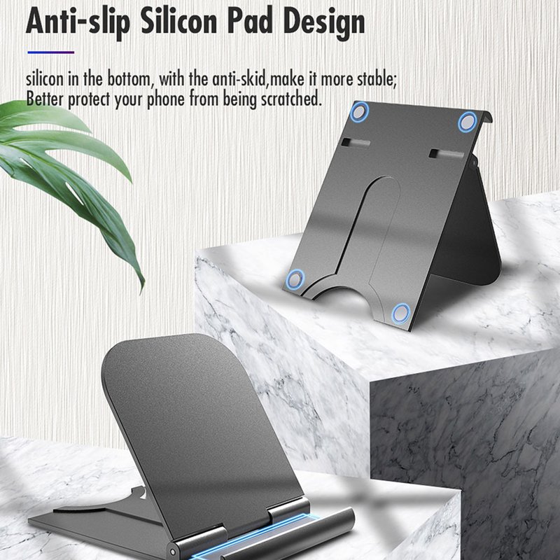Kunjiuyou Universal Portable Adjustable Mobile Phone Tablet Holder Stand Desktop Bracket-Black