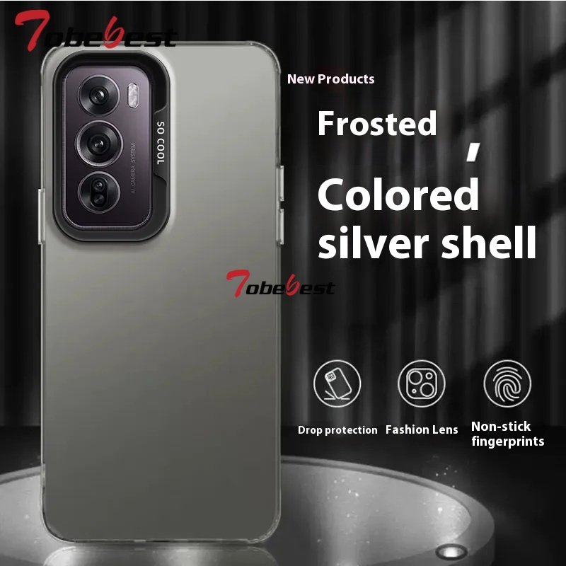 Armor Shockproof Laser Aurora Case For OPPO Reno 12 12F 11 11F 10 8 7 Pro 4G 5G Matte IMD Cover