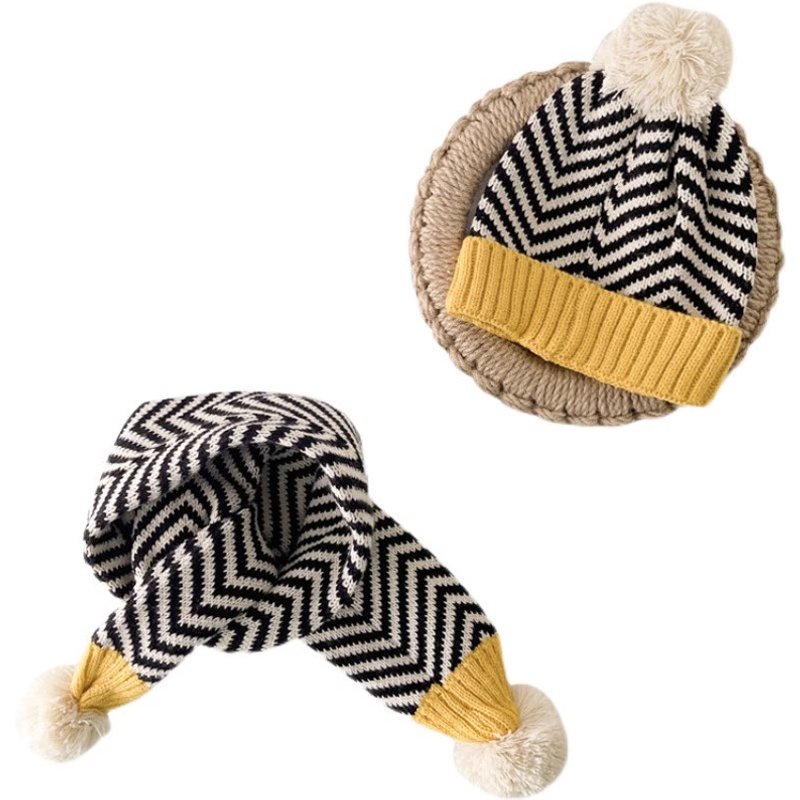 Kids'scarf, hat & glove sets Baby hat scarf two-piece winter ear protection baby knit suit for autumn and winter warmth