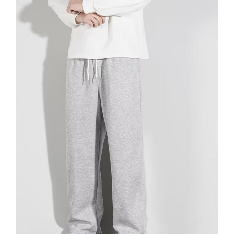 Men's Clothing Sweatpants Men Spring And Autumn Straight Loose Large Size Solid Color Pants Drape Simple Casual Sports Nine Points Men's Pants