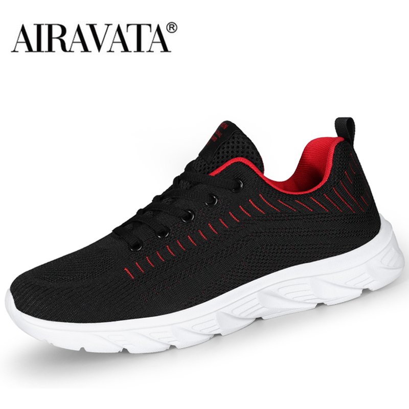 Men's Trendy Lace Up Knit Sneakers Casual Outdoor Athletic Running Walking Gym Shoes