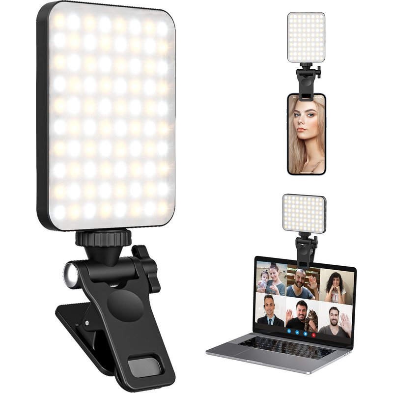 Video Conference Fill Lamp Clip-on Phone Selfie Light Makeup Zoom Live Broadsword For IPad Book Tablet Computer